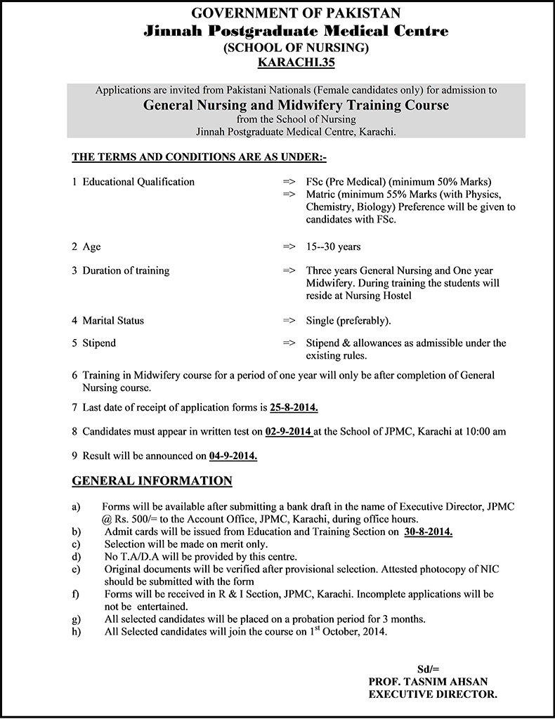 Jpmcc Course Jinnah Postgraduate Medical Centre JPMC Karachi 75510
