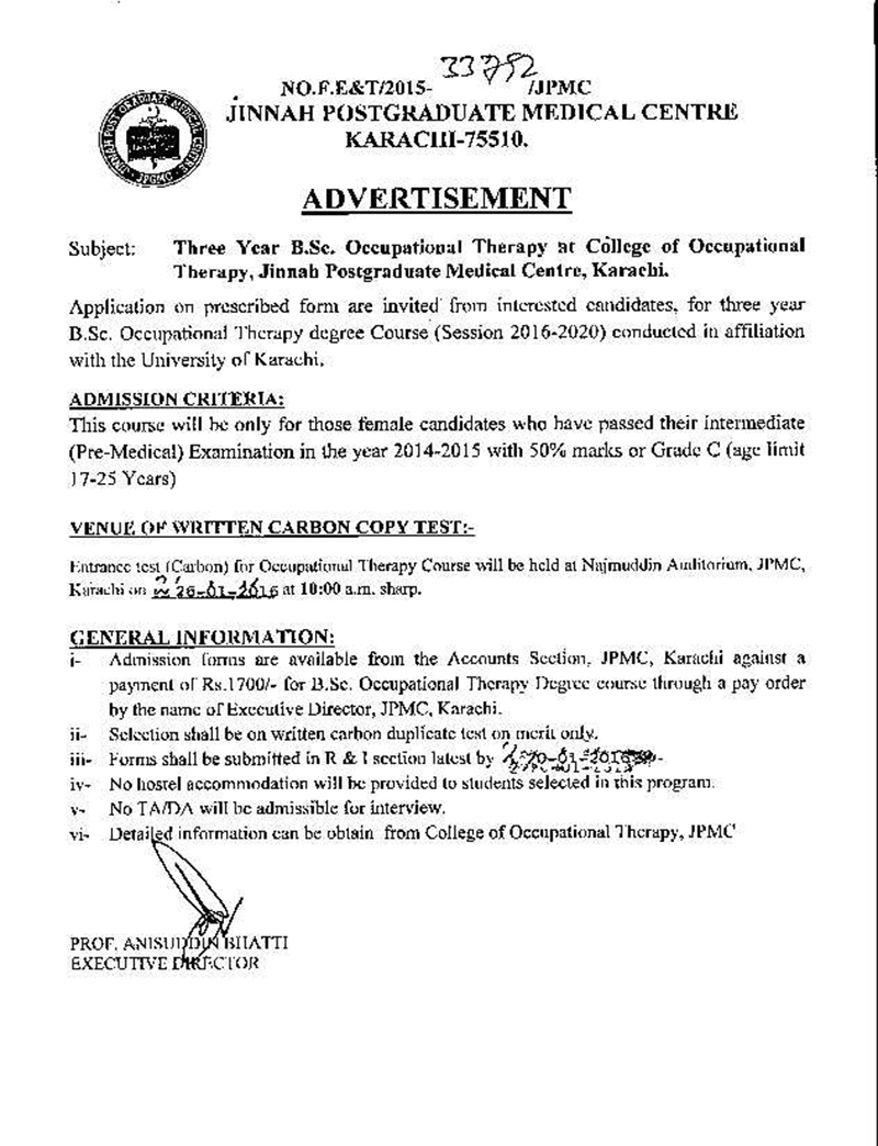 Jinnah Postgraduate Medical Centre JPMC Karachi 75510